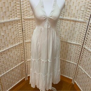 RAGA White Backless Halter Maxi Dress size XS